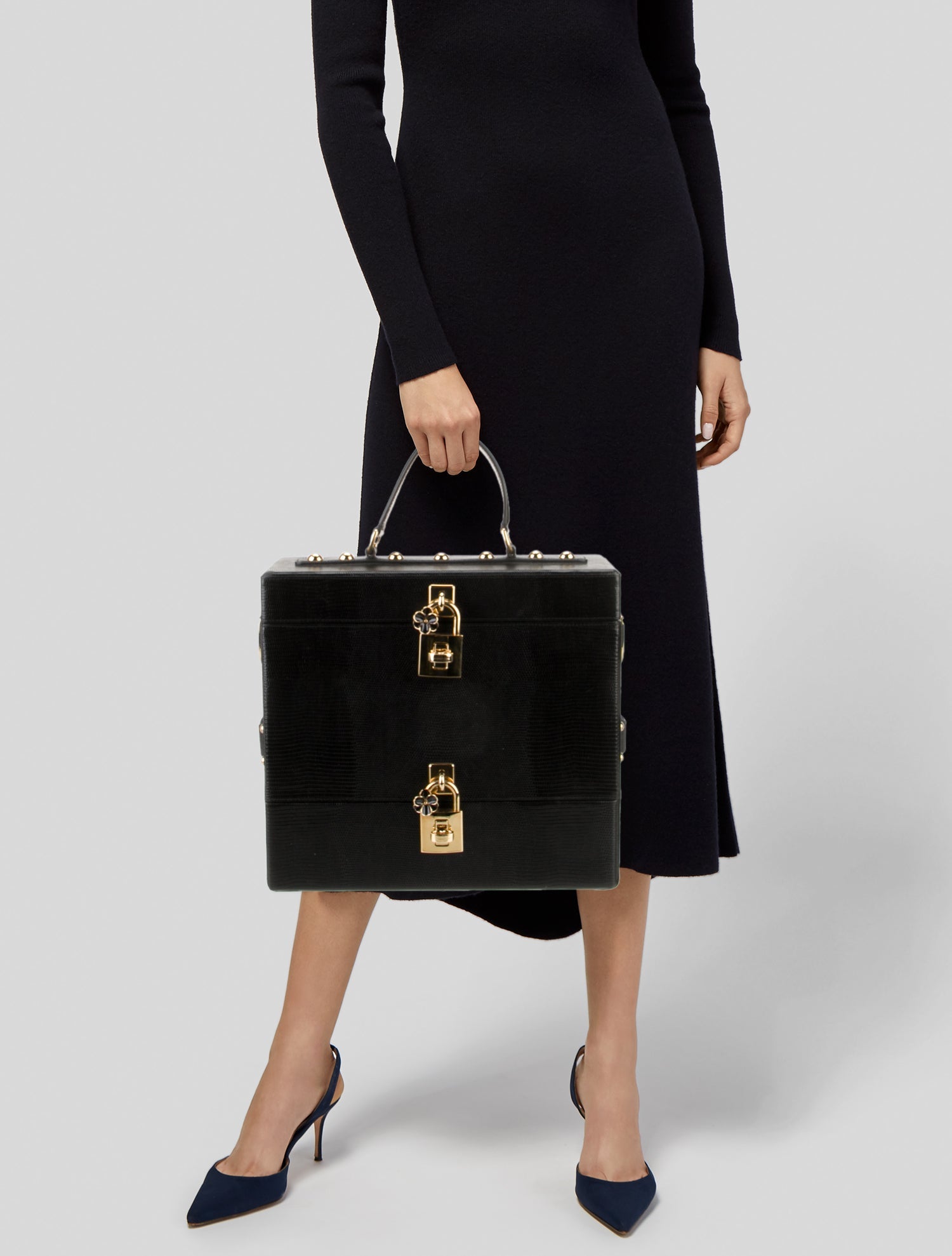 Dolce & Gabbana Embossed Leather Briefcase