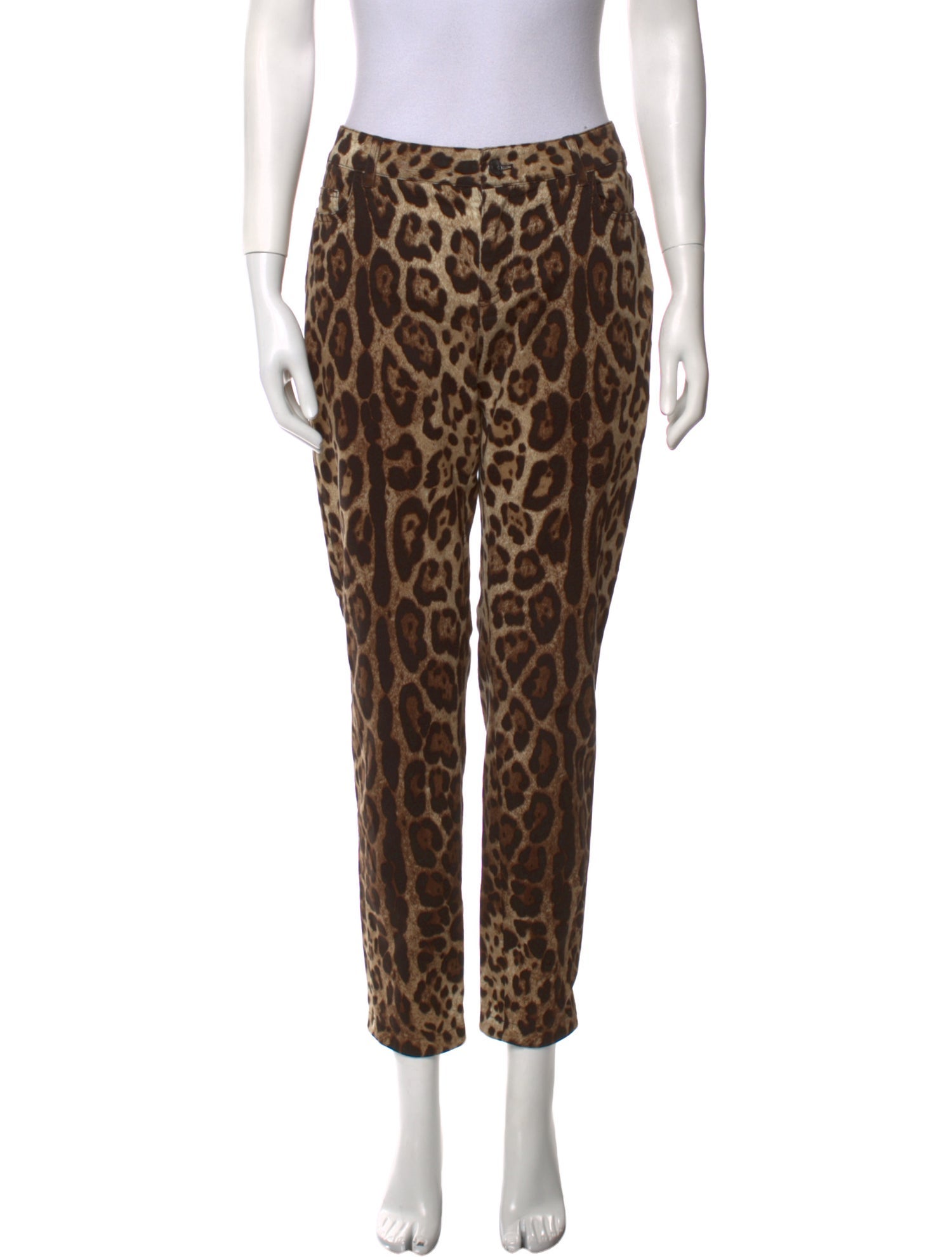 Dolce & Gabbana Animal Print Skinny Leg Pants