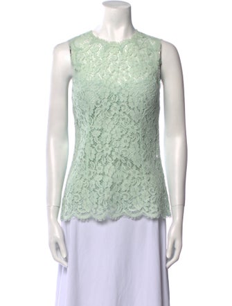 Dolce & Gabbana Lace Pattern Crew Neck Top