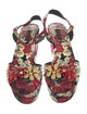 Dolce & Gabbana Canvas Floral Print Slingback Pumps