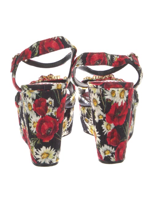 Dolce & Gabbana Canvas Floral Print Slingback Pumps