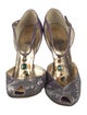 Dolce & Gabbana Printed Crystal Embellishments T-Strap Pumps