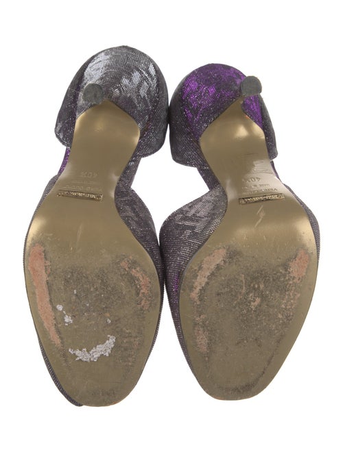 Dolce & Gabbana Printed Crystal Embellishments T-Strap Pumps