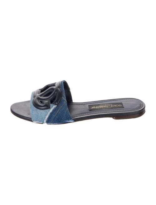 Dolce & Gabbana Denim Printed Slides