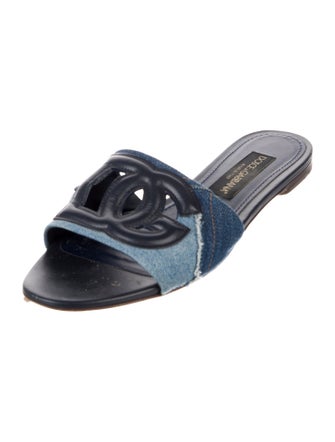 Dolce & Gabbana Denim Printed Slides