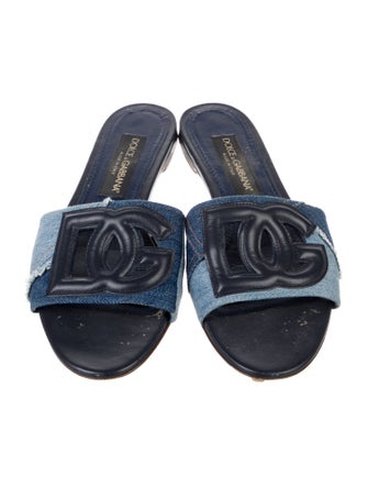 Dolce & Gabbana Denim Printed Slides