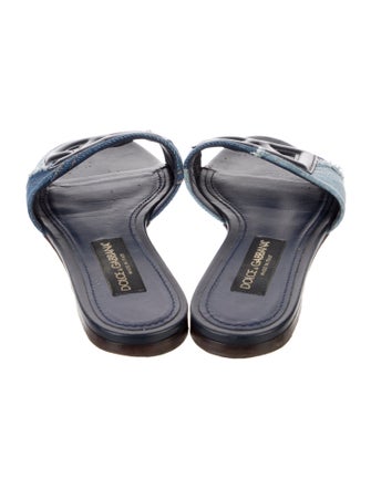 Dolce & Gabbana Denim Printed Slides