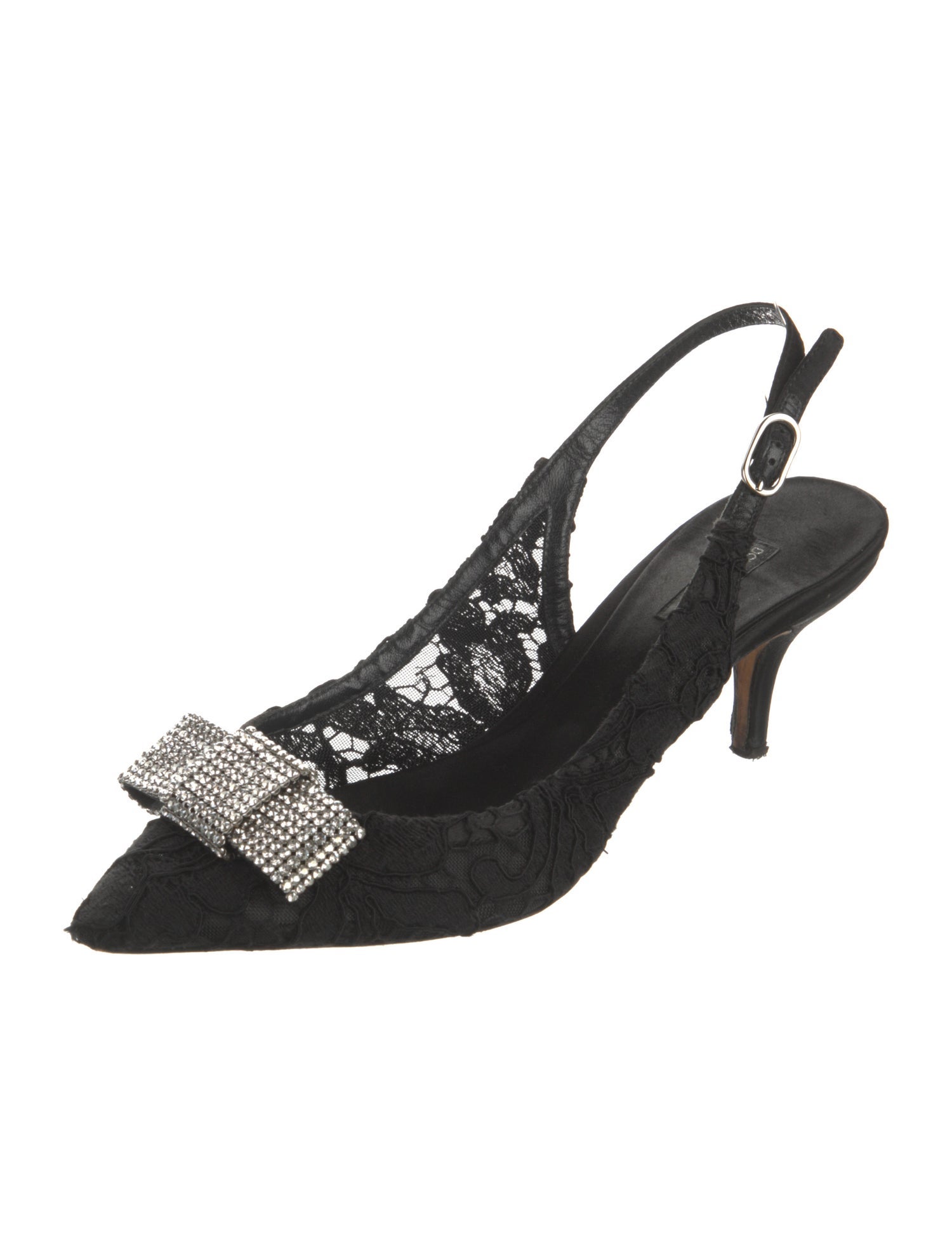 Dolce & Gabbana Lace Lace Pattern Slingback Pumps