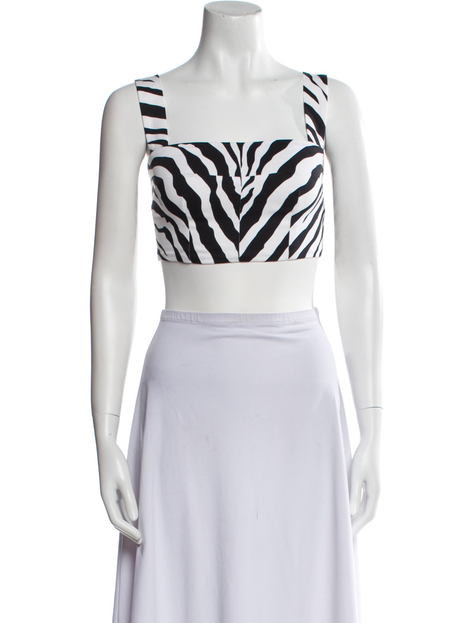 Dolce & Gabbana Animal Print Square Neckline Crop Top