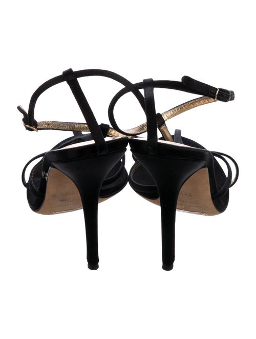 Dolce & Gabbana Satin Crystal Embellishments T-Strap Sandals