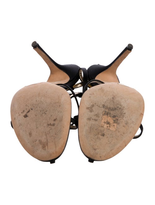 Dolce & Gabbana Satin Crystal Embellishments T-Strap Sandals