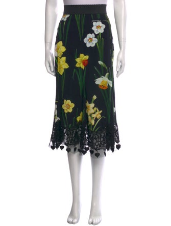 Dolce & Gabbana Silk Midi Length Skirt