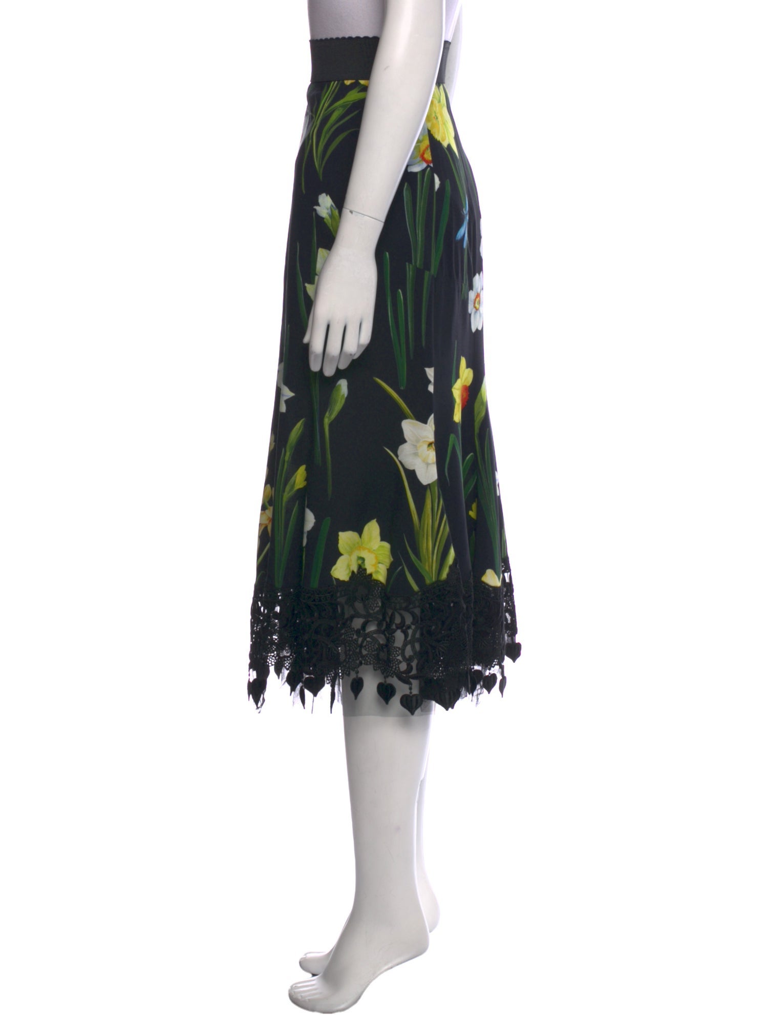 Dolce & Gabbana Silk Midi Length Skirt