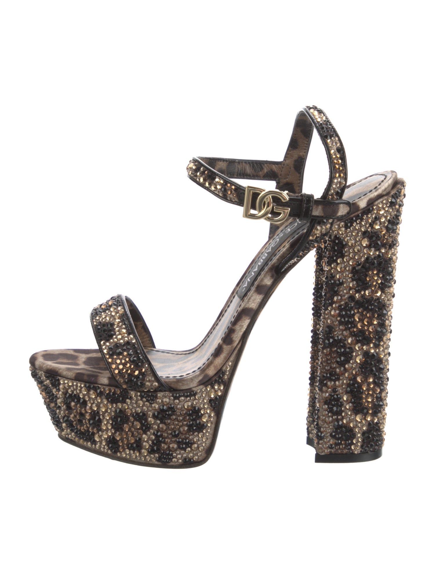 Dolce & Gabbana Crystal Animal Print Sandals