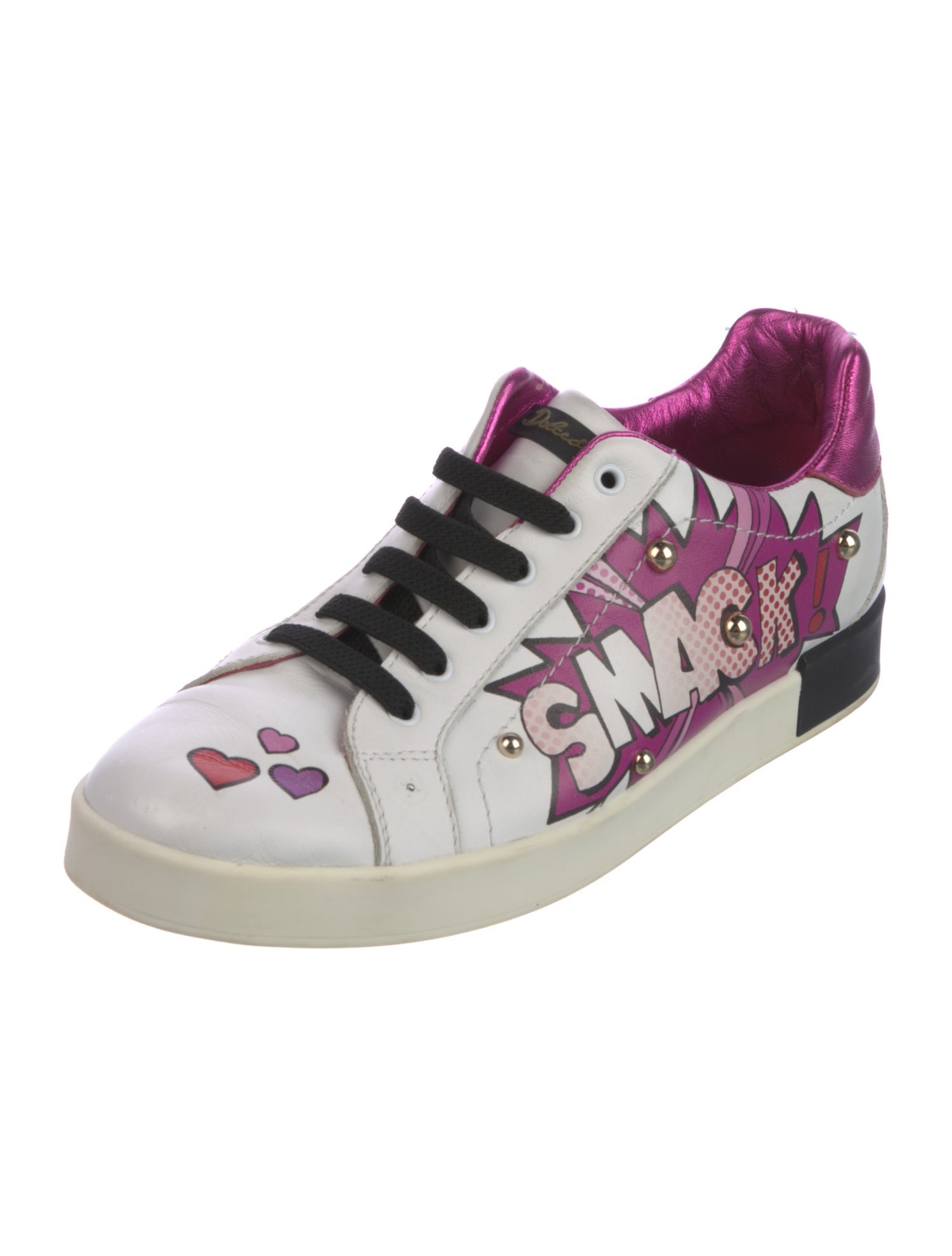 Dolce & Gabbana Leather Printed Sneakers