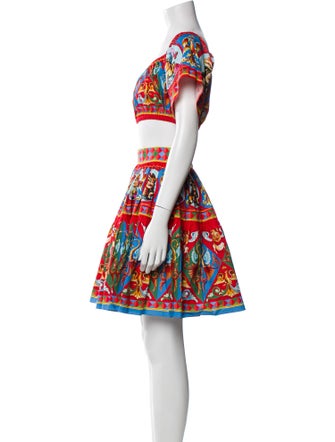 Dolce & Gabbana Printed Ruffle Embellishment Skirt Set