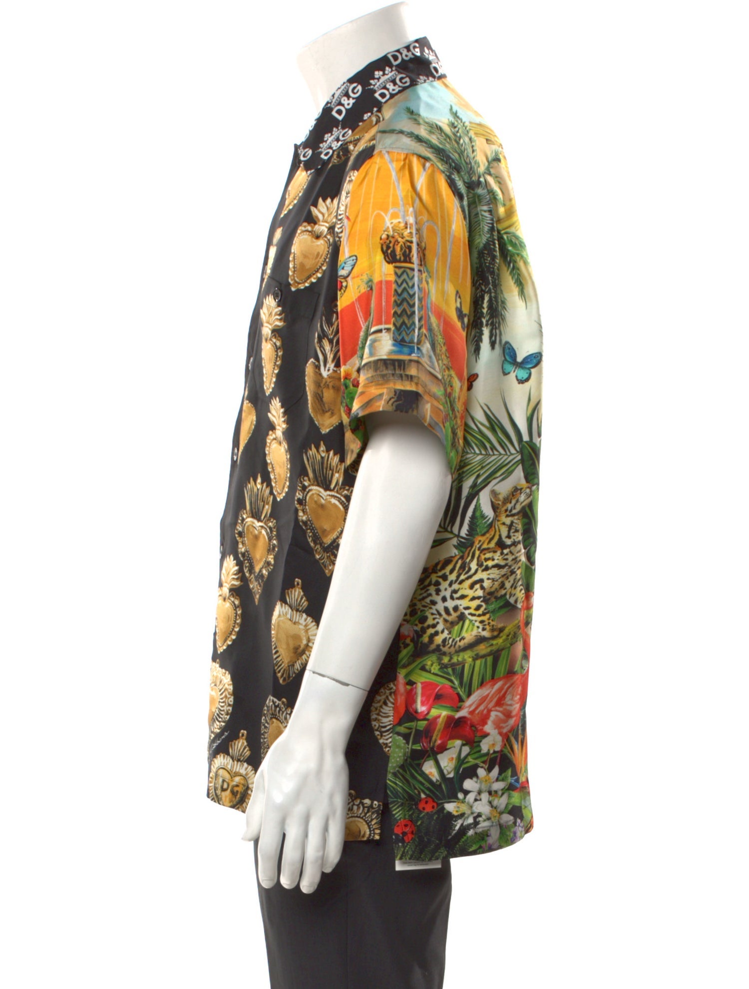 Dolce & Gabbana Sacred Heart Print Silk Shirt