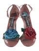 Dolce & Gabbana Patent Leather Floral Print Slides
