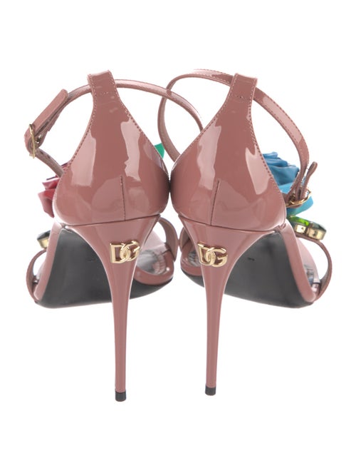 Dolce & Gabbana Patent Leather Floral Print Slides