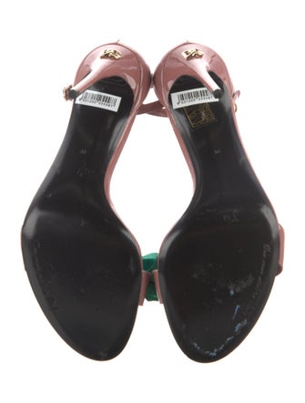 Dolce & Gabbana Patent Leather Floral Print Slides