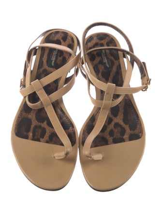 Dolce & Gabbana Leather T-Strap Sandals