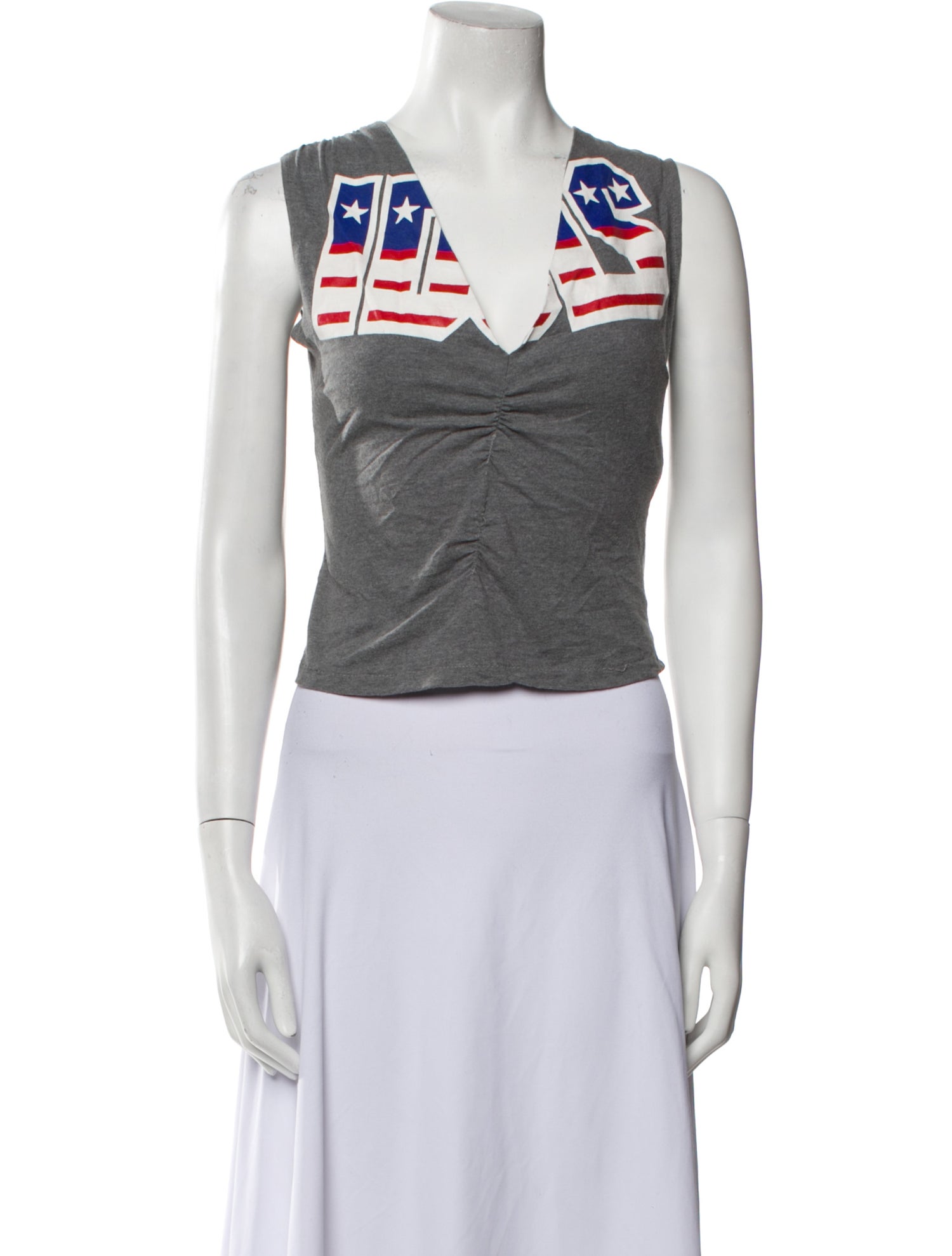 Dolce & Gabbana V-Neck Sleeveless Crop Top