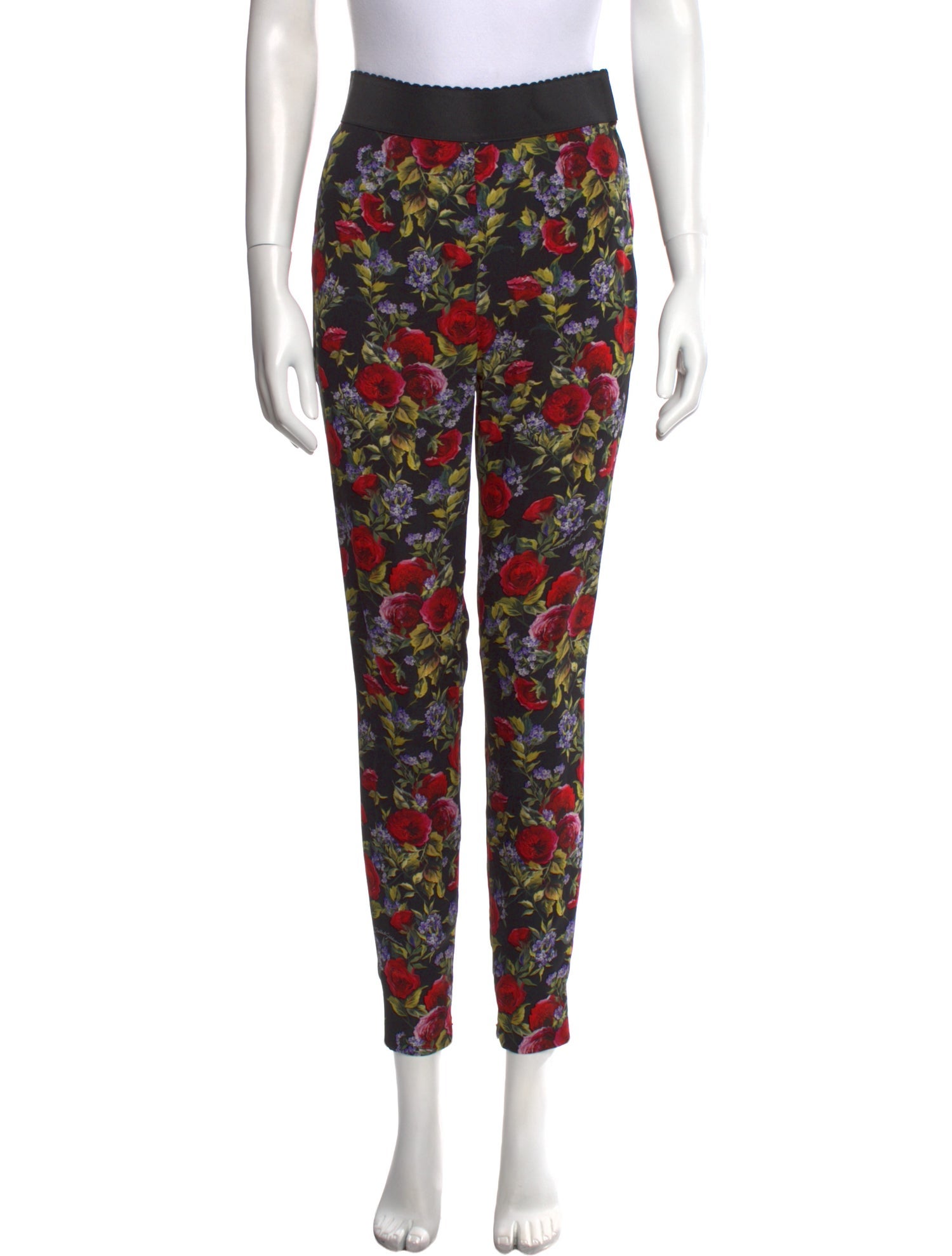 Dolce & Gabbana Silk Skinny Leg Pants