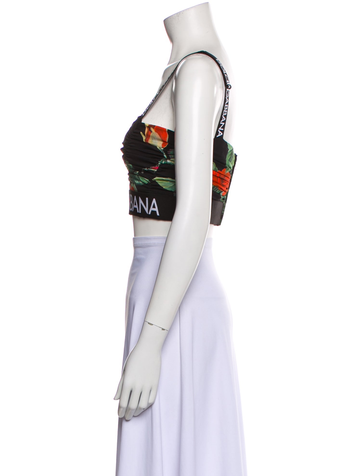 Dolce & Gabbana Silk Printed Crop Top w/ Tags