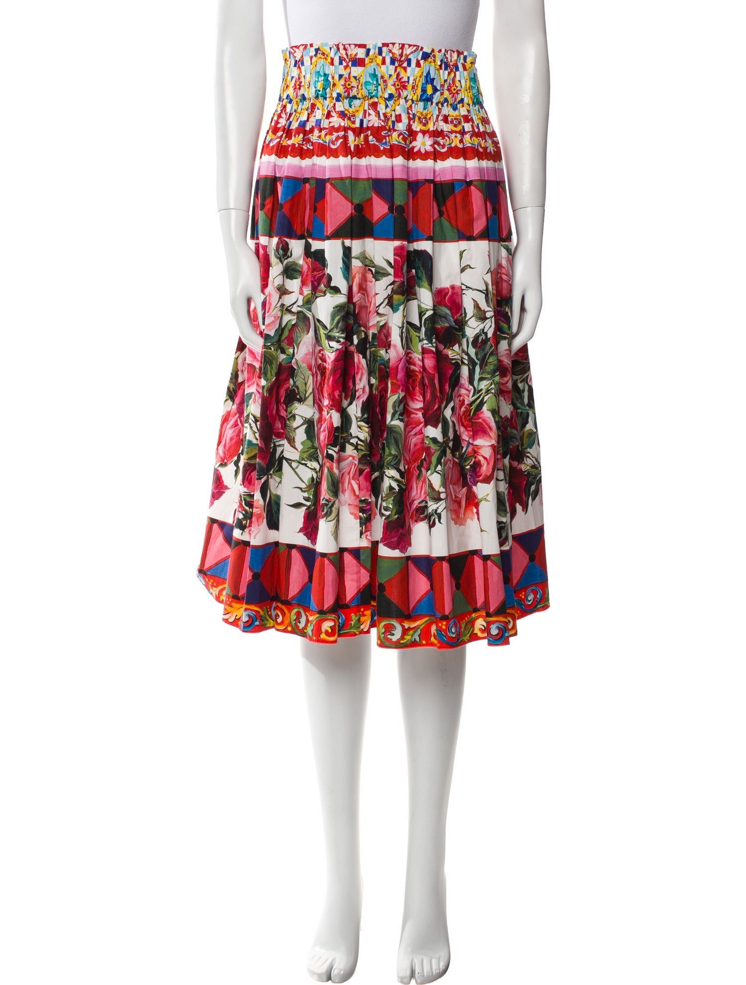 Dolce & Gabbana Floral Print Knee-Length Skirt