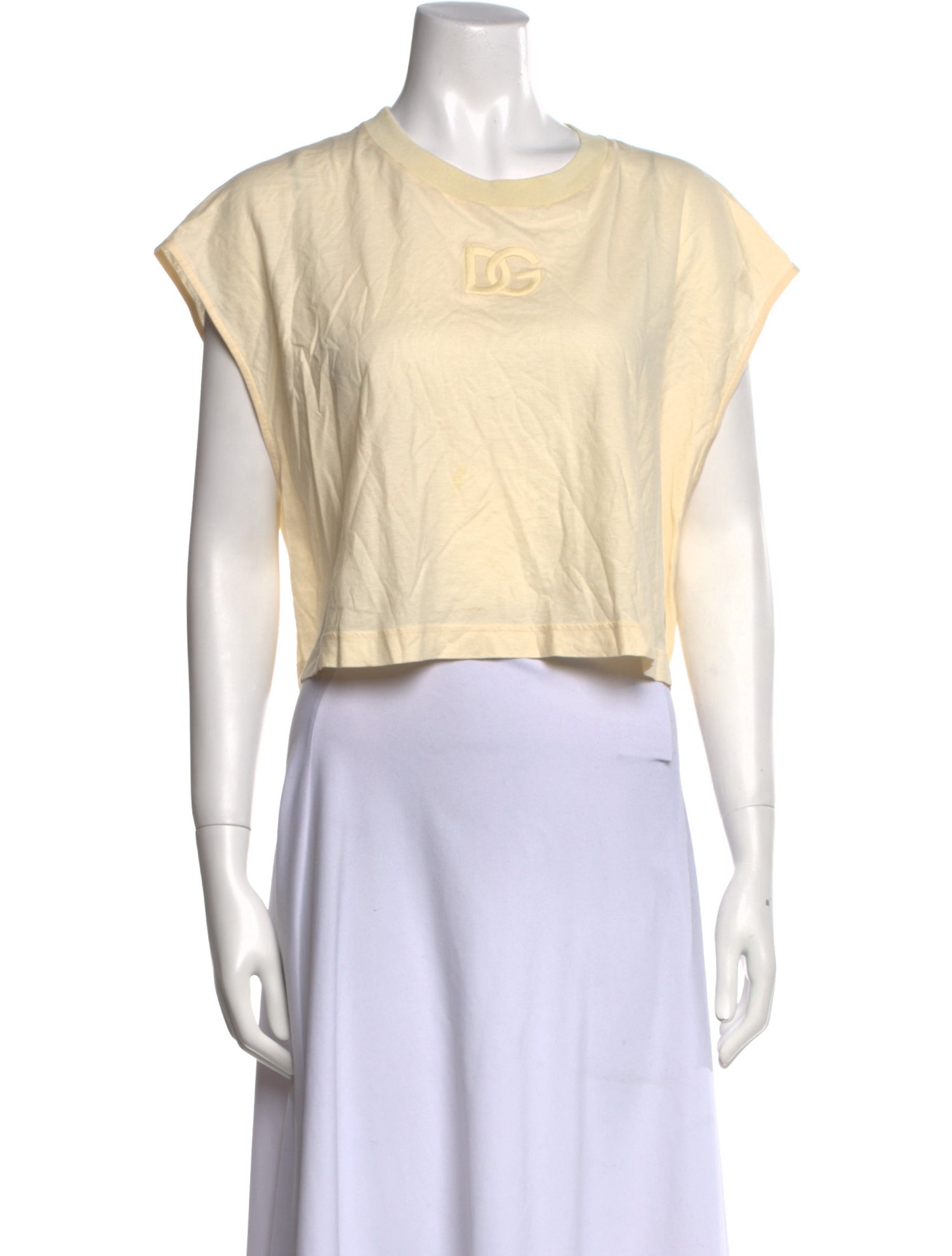 Dolce & Gabbana Crew Neck Short Sleeve Crop Top