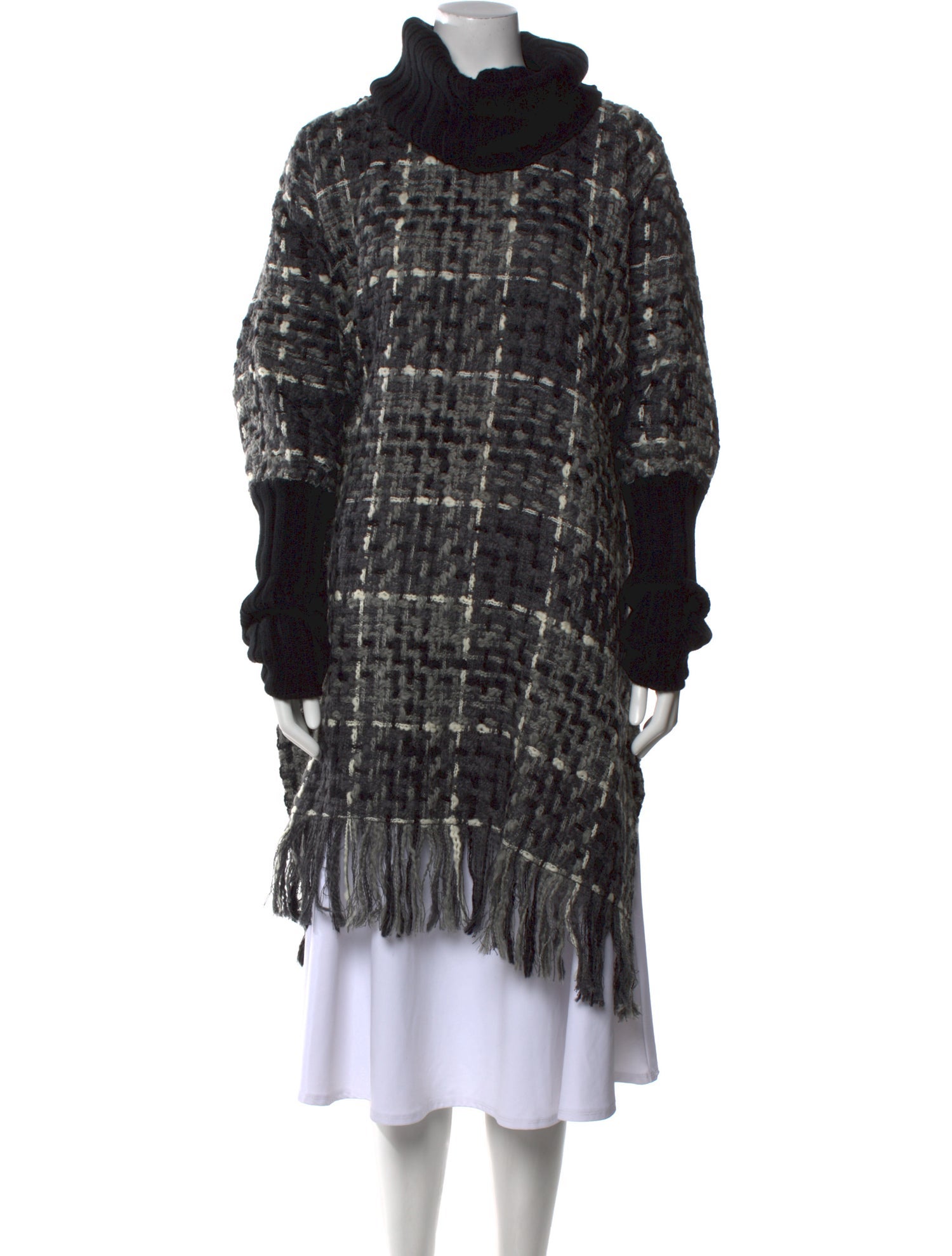 Dolce & Gabbana Tweed Pattern Turtleneck Sweater