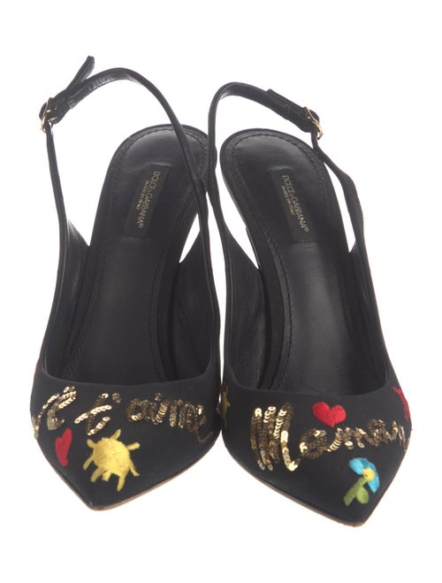 Dolce & Gabbana Sequin Embellishments Slingback Pumps