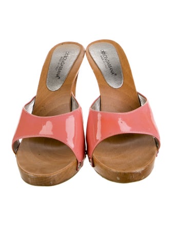 Dolce & Gabbana Patent Leather Printed Slides