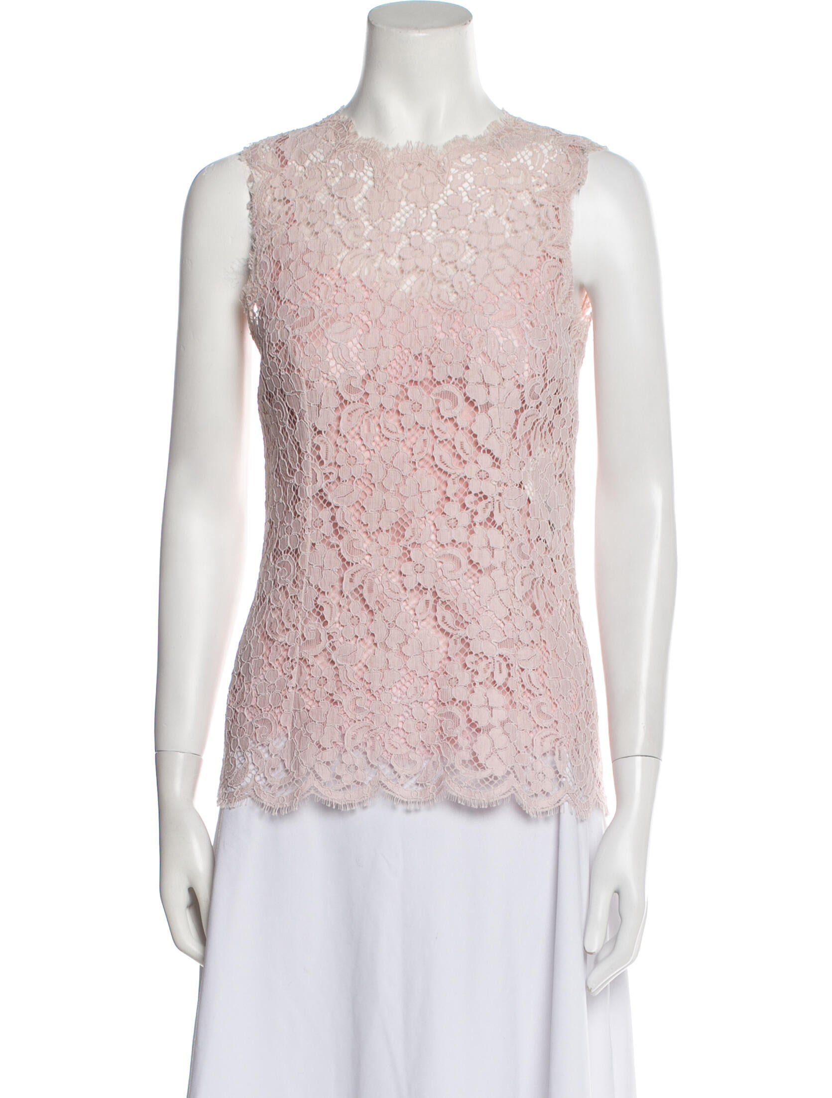 Dolce & Gabbana Lace Pattern Crew Neck Top