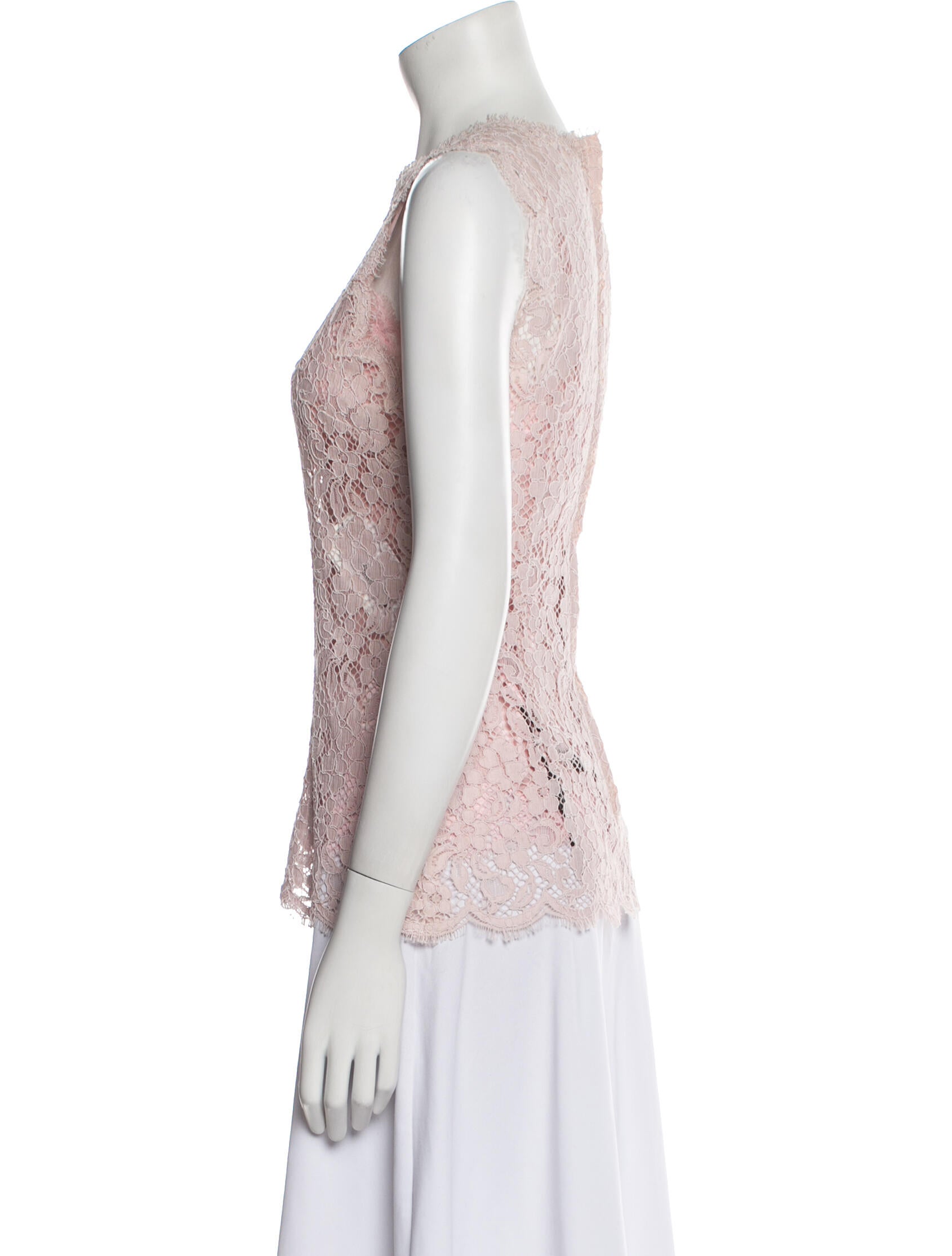 Dolce & Gabbana Lace Pattern Crew Neck Top