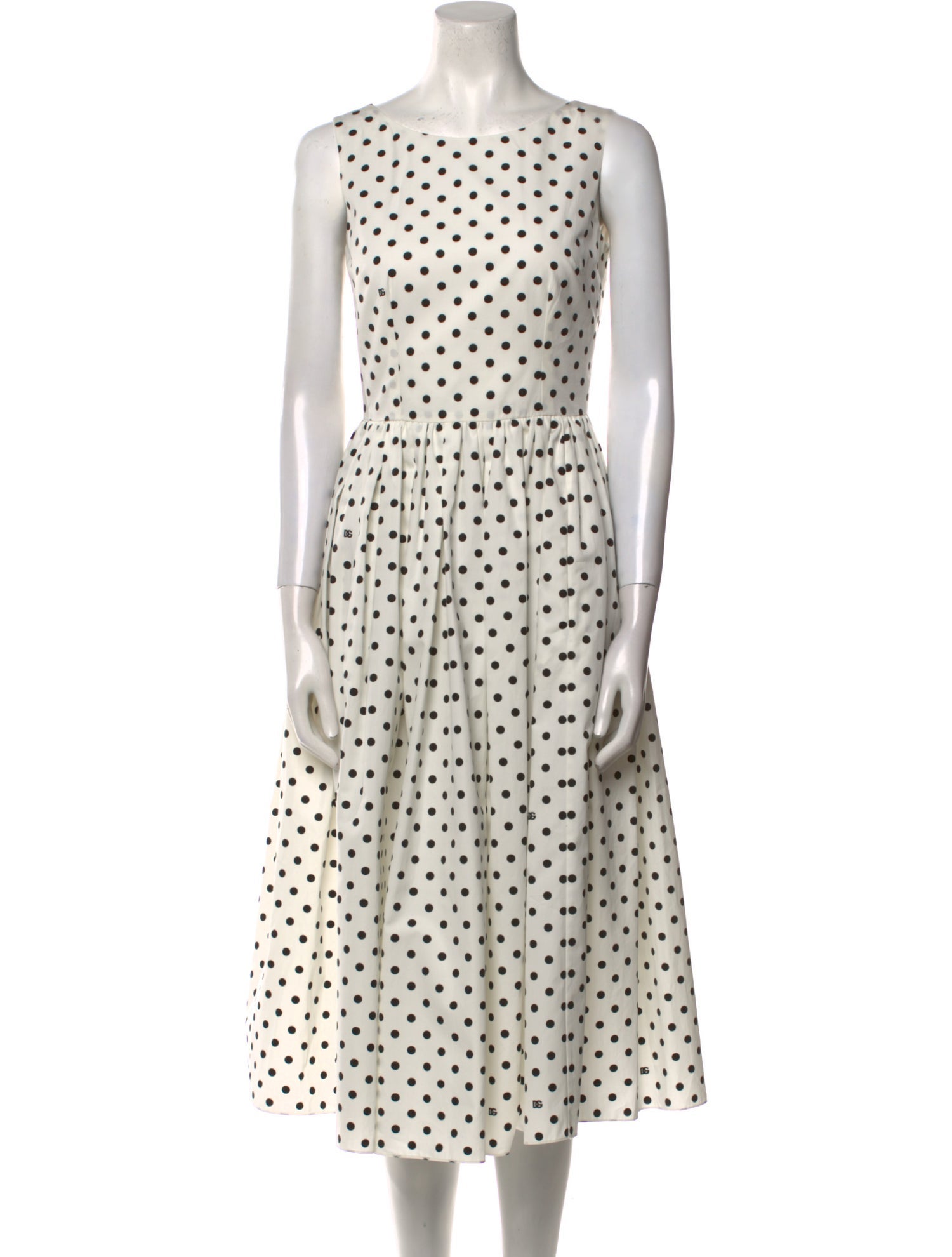 Dolce & Gabbana Polka Dot Print Midi Length Dress