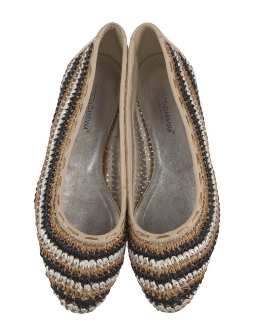 Dolce & Gabbana Straw Printed Flats