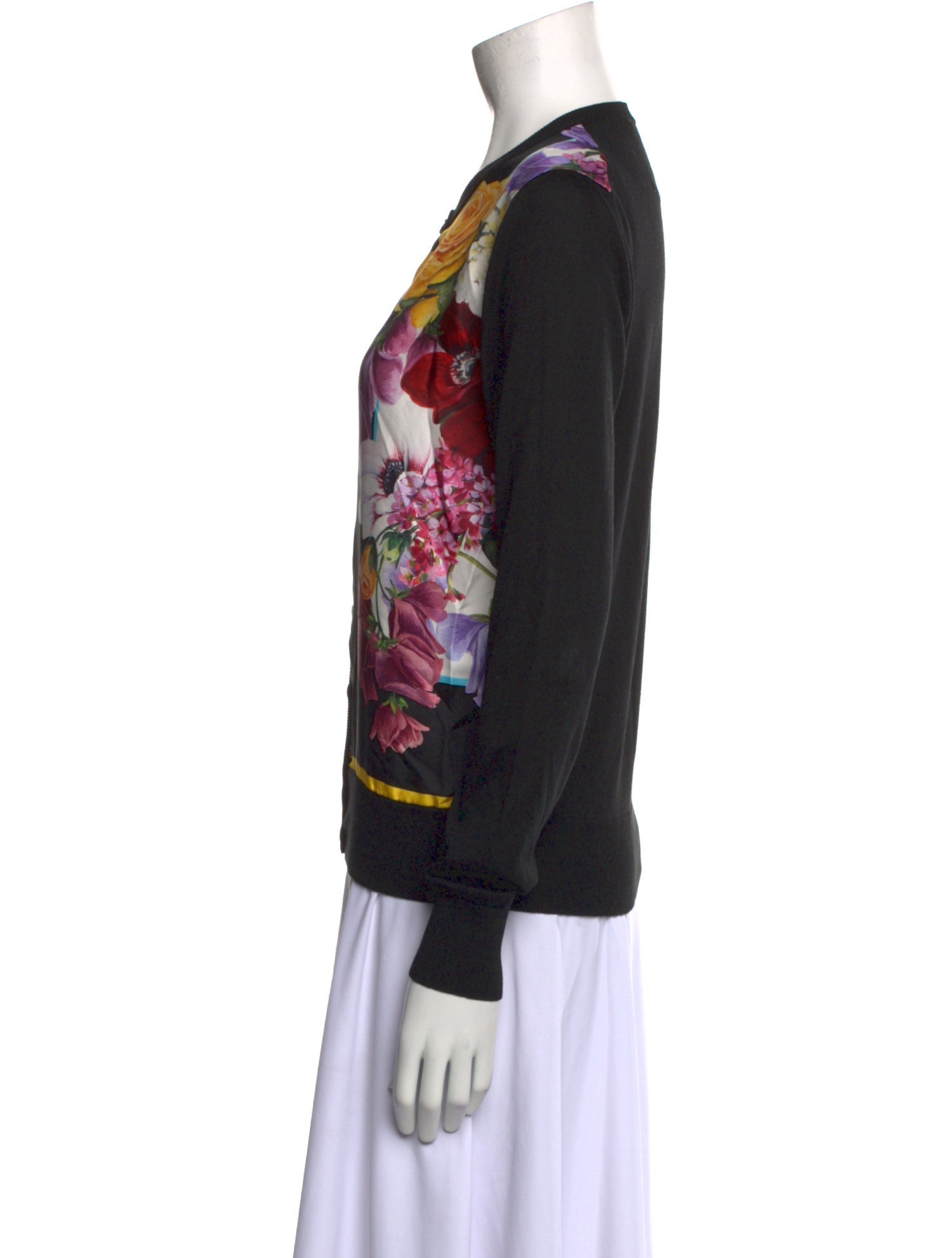 Dolce & Gabbana Silk Floral Print Sweater