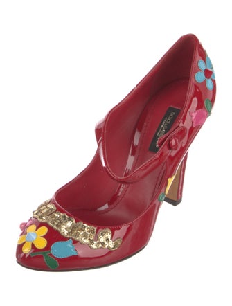 Dolce & Gabbana Patent Leather Patterned Pumps