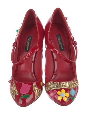 Dolce & Gabbana Patent Leather Patterned Pumps