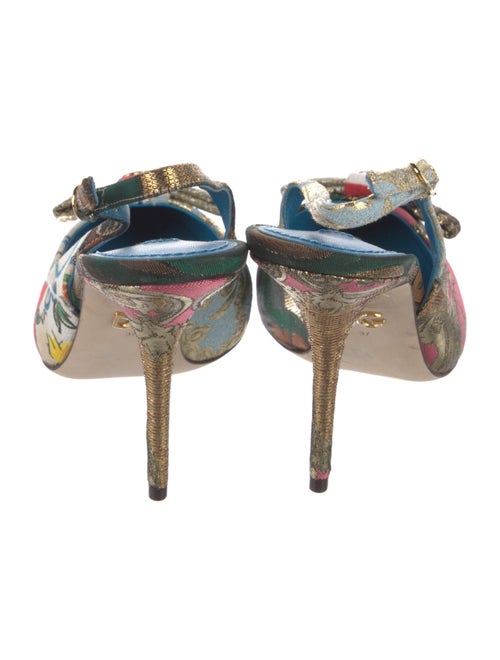 Dolce & Gabbana Canvas Floral Print Slingback Pumps