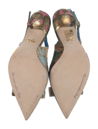 Dolce & Gabbana Canvas Floral Print Slingback Pumps