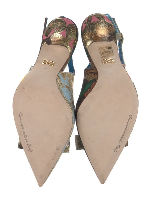Dolce & Gabbana Canvas Floral Print Slingback Pumps