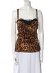 Dolce & Gabbana Animal Print Square Neckline Top