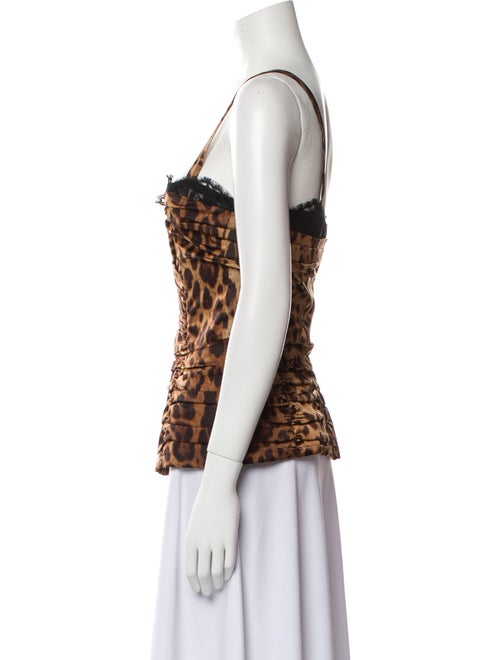 Dolce & Gabbana Animal Print Square Neckline Top