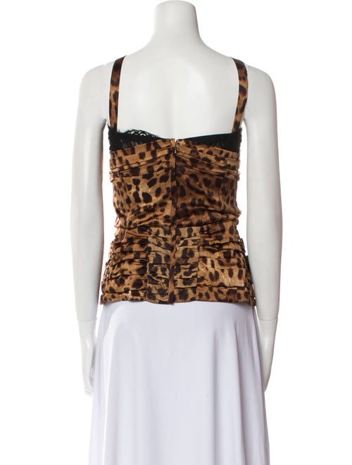 Dolce & Gabbana Animal Print Square Neckline Top