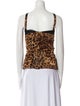 Dolce & Gabbana Animal Print Square Neckline Top