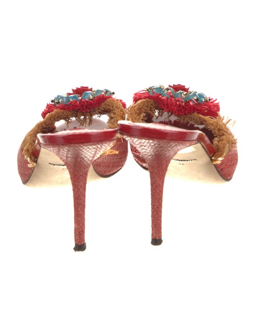 Dolce & Gabbana Raffia Floral Print Slides