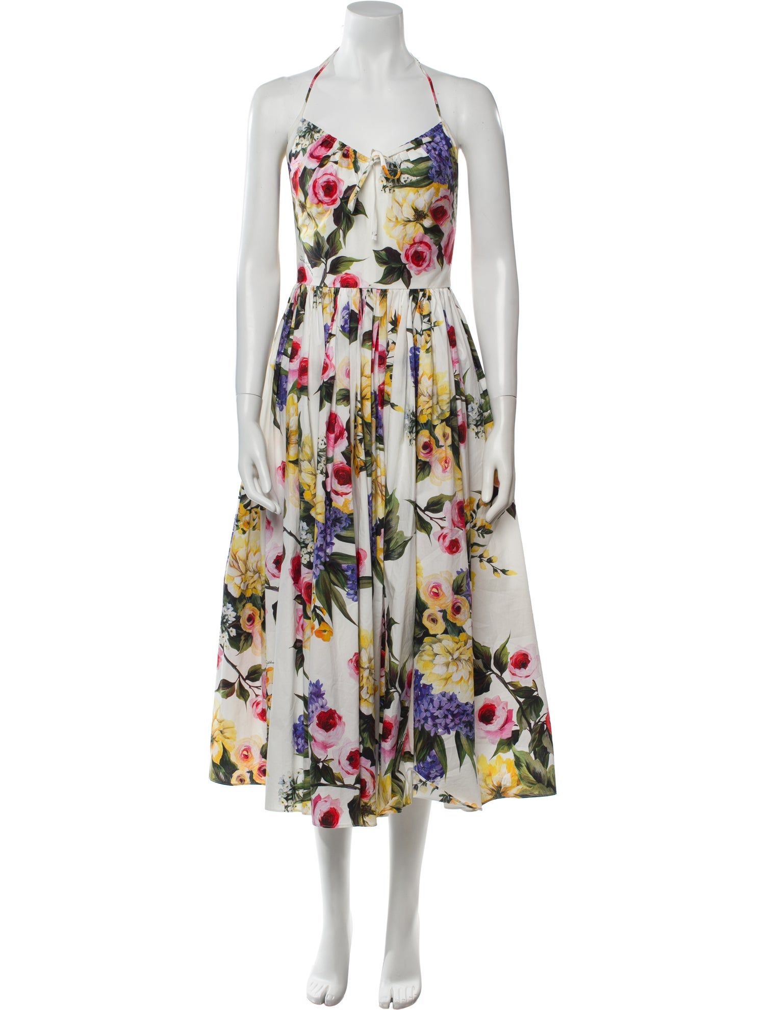 Dolce & Gabbana Floral Print Midi Length Dress