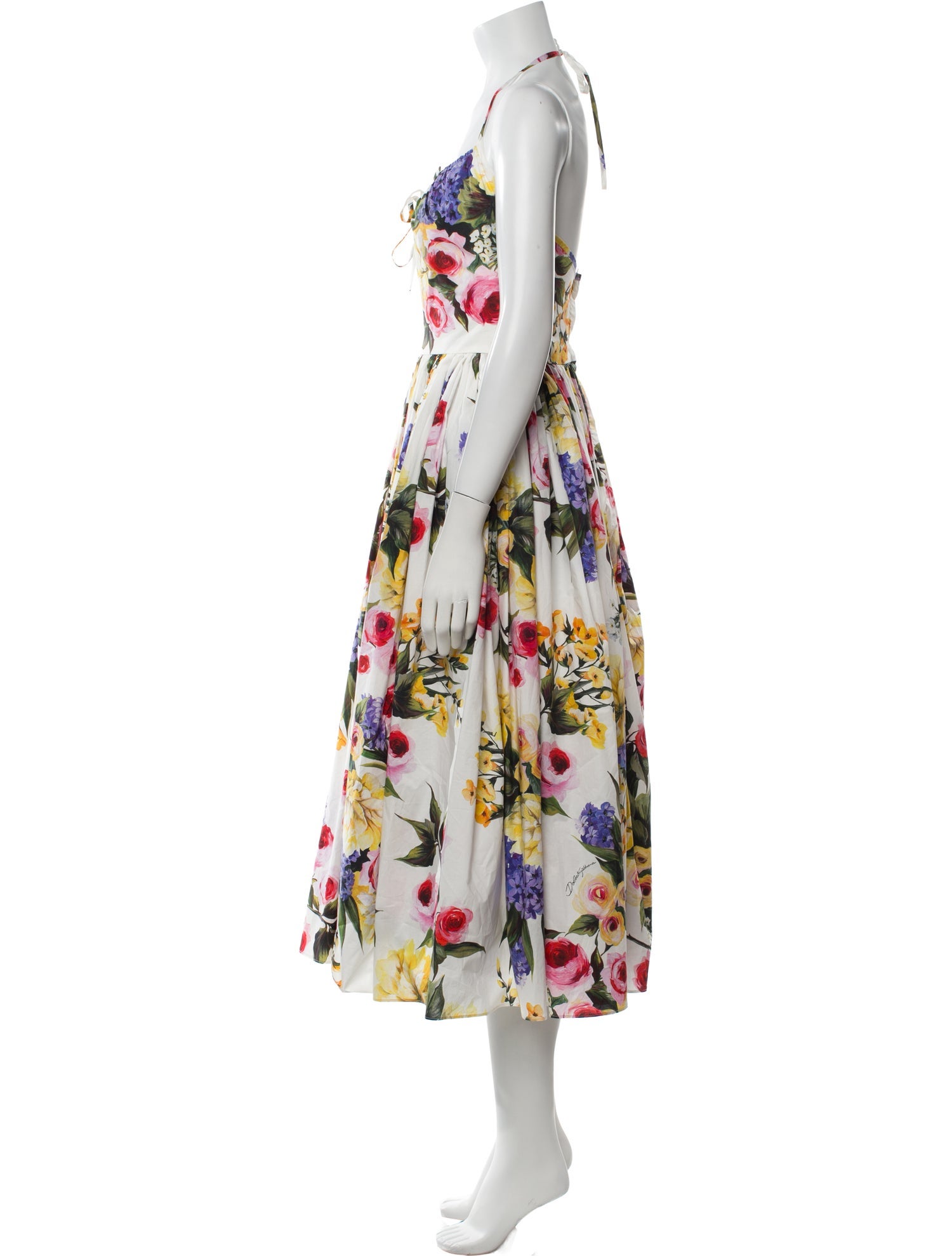 Dolce & Gabbana Floral Print Midi Length Dress
